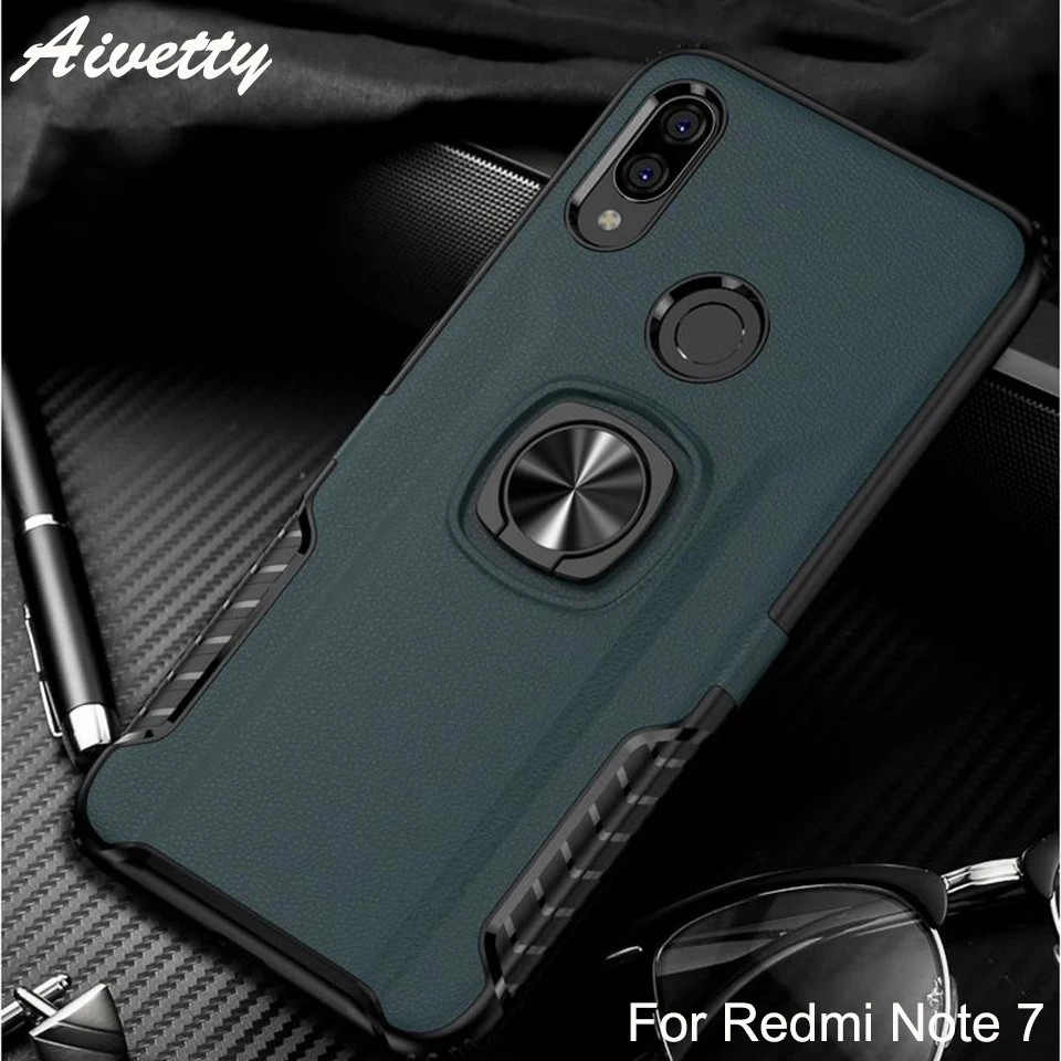 Чехол для телефона с перстнем и подставкой Xiaomi Redmi 7 8 Note Pro Mi 9 SE Lite CC9 PC TPU