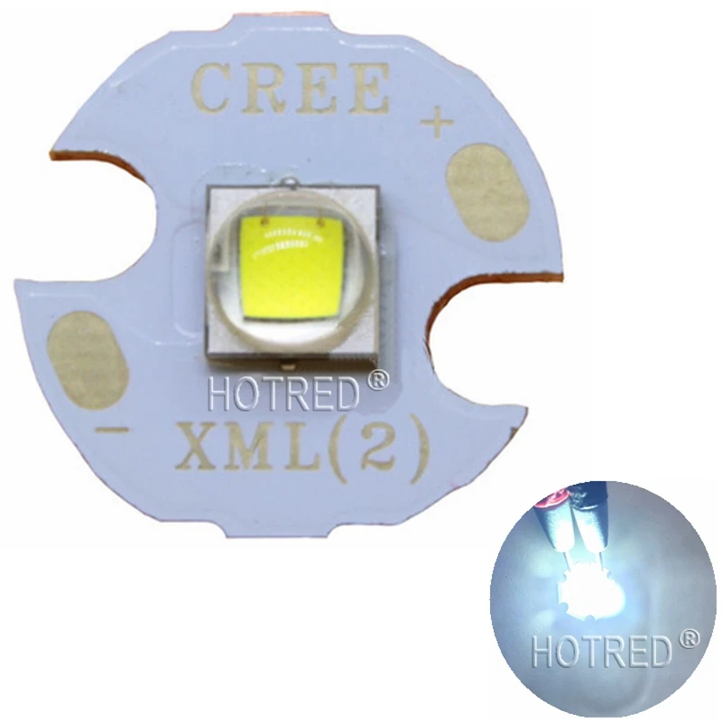 

Cree XLamp XM-L2 XML2 T6 10W холодный белый 6500K светодиодный излучатель высокой мощности диод для вспышки на 16 мм черная или белая печатная плата