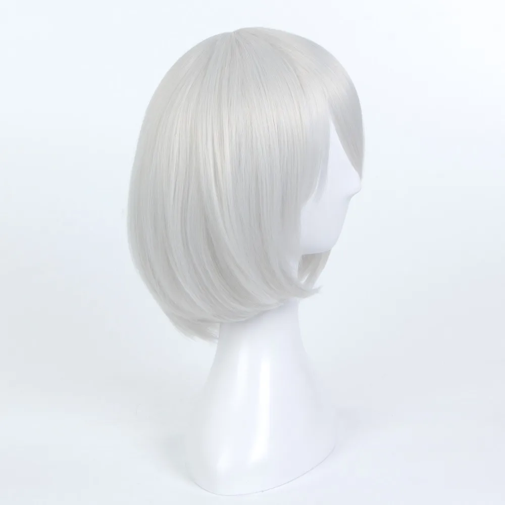 Японская игра NieR:Automata Cosplay Wig YoRHa No.2 Тип B косплей волос короткий белый прямой парик