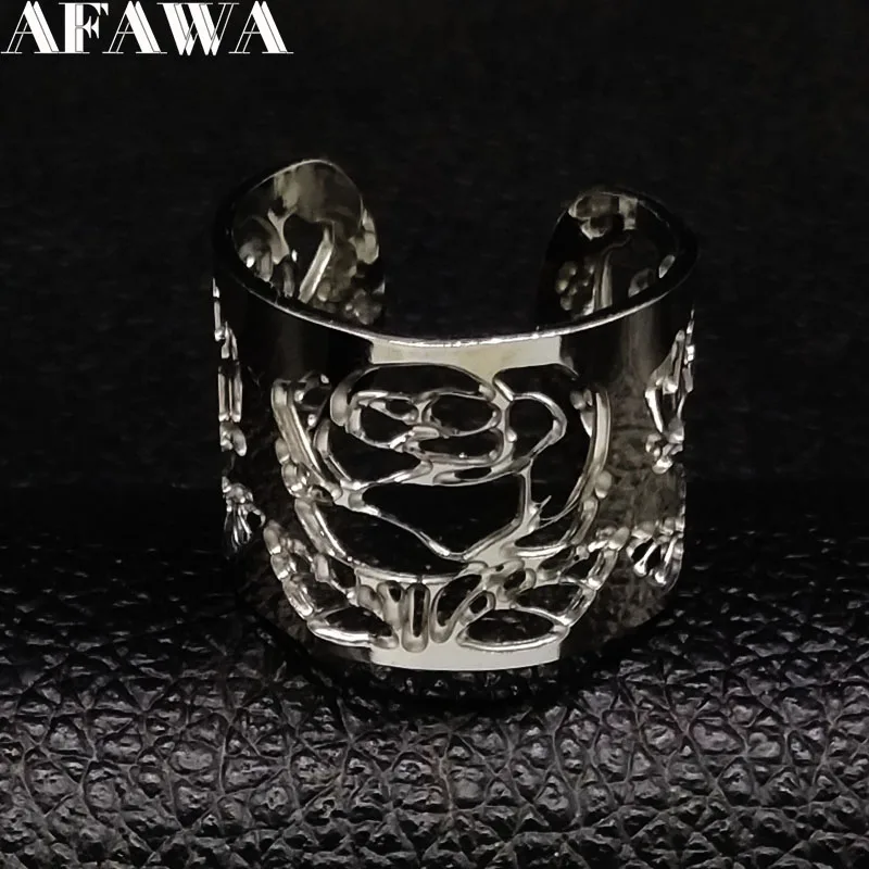 2020 розовое кольцо из нержавеющей стали для женщин Серебряное в виде цветка