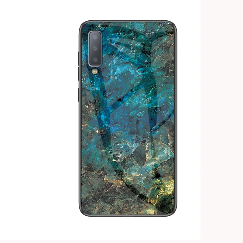 Для samsung Galaxy A70 чехол мраморный узор гладкого закаленного Стекло задняя крышка