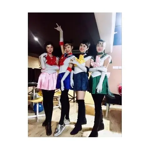 

Hot Sell Anime! Sailor Moon Cosplay Costumes Lovely Sexy Battle Uniform Dress Full Set In Stock