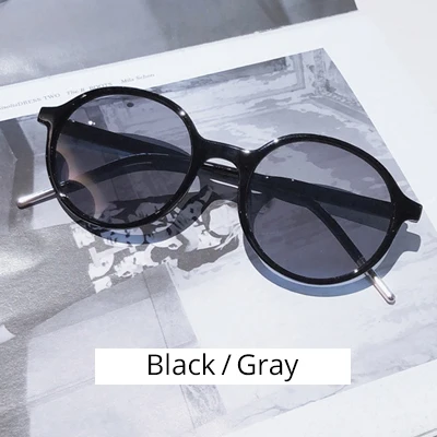 Black - Gray Ralferty, круглые солнцезащитные очки для женщин и мужчин, Ретро стиль, солнцезащитные очки для женщин, UV400 покрытие, очки, gafas de sol mujer M8908 - Цвет линз: Black - Gray