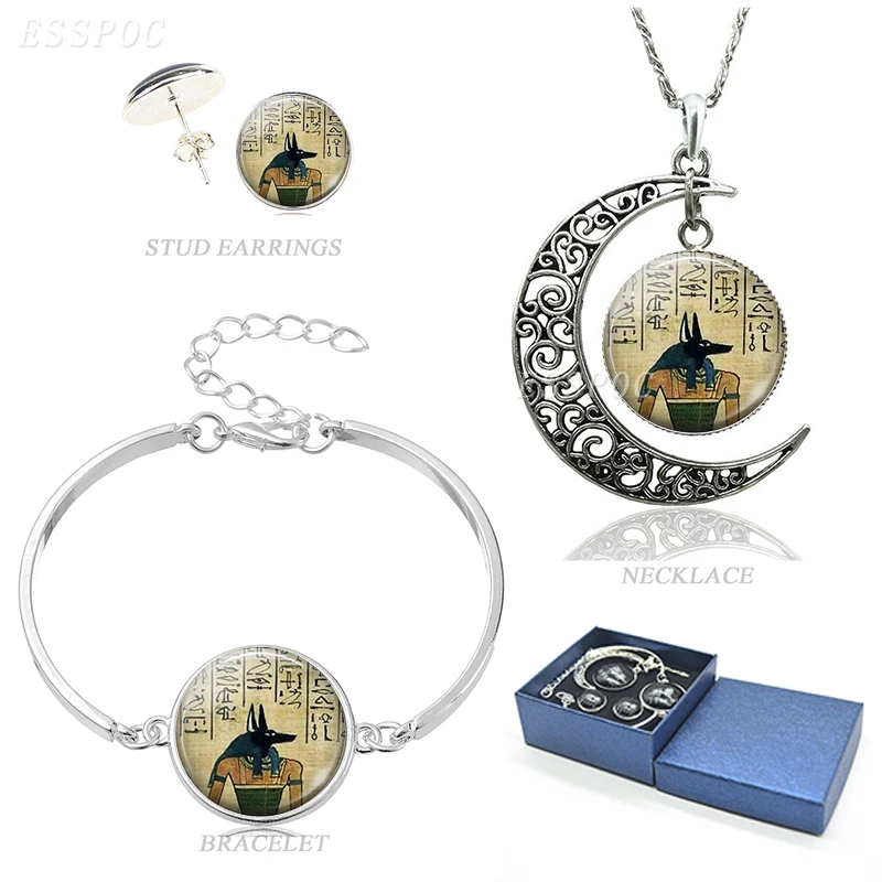 Женский ювелирный набор Anubis ожерелье и серьги с изображением египетского