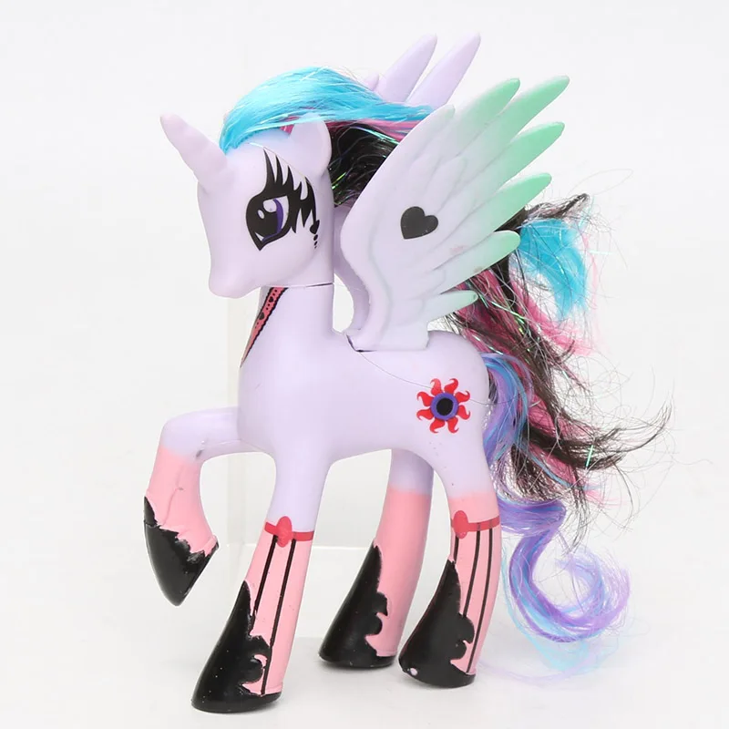 style 3 15 стилей 14 см игрушки My Little Pony Принцесса Селестия Луна Пинки Пай Радуга Дэш ПВХ Фигурки сумеречный единорог модель куклы - Цвет: style 3