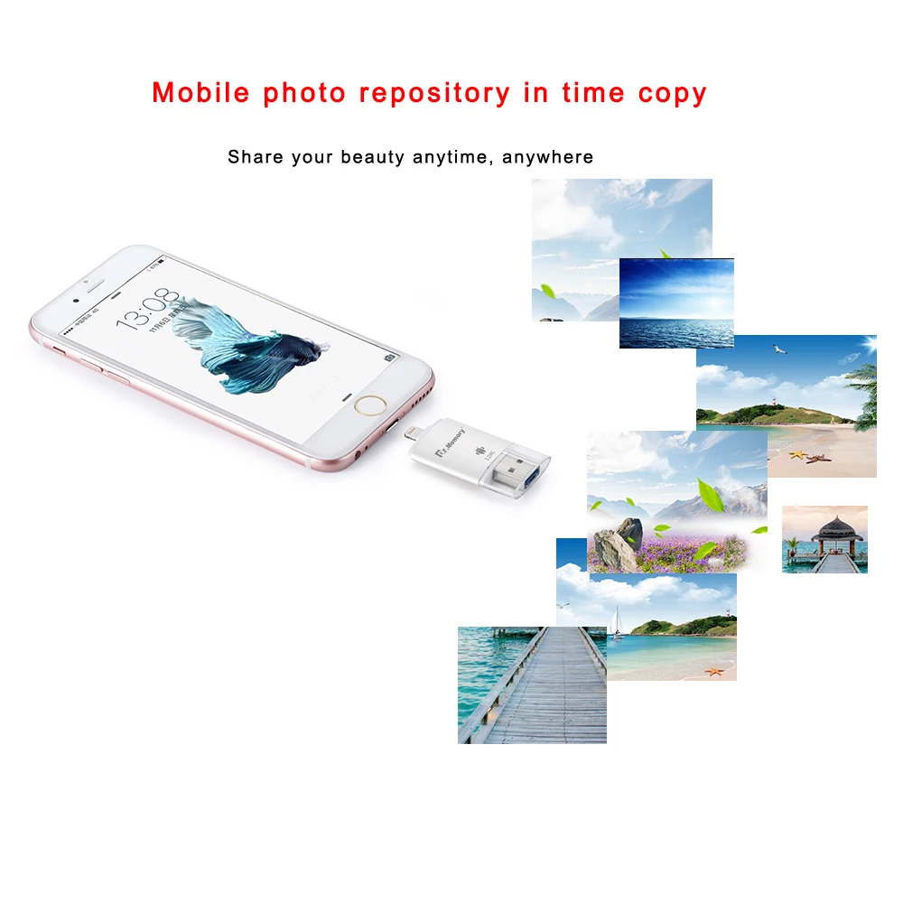 Флеш накопитель Dr.memory i flash drive OTG android USB для Apple ipad iphone 6s 7 карта памяти 16 32 64 ГБ