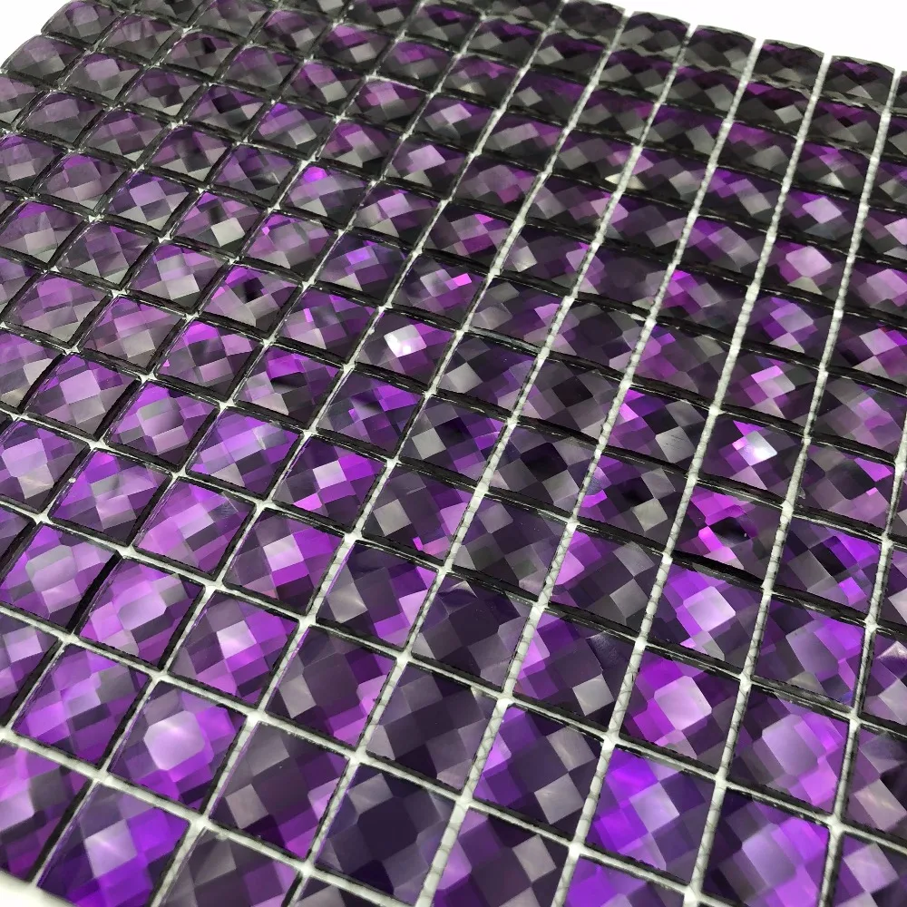 13 граней прозрачная синяя фиолетовая зеркальная стеклянная мозаичная плитка