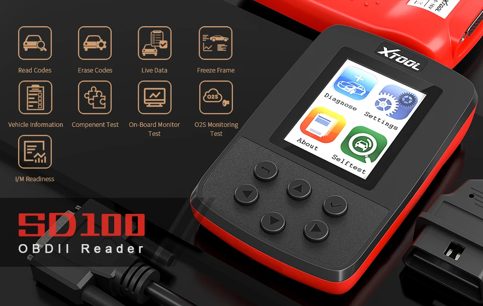 XTOOL SD100 OBD2 считыватель кодов Сканер автоматический диагностический инструмент полный OBDII бесплатное обновление считывание информации о транспортных средств PK ELM327 сканирующий инструмент