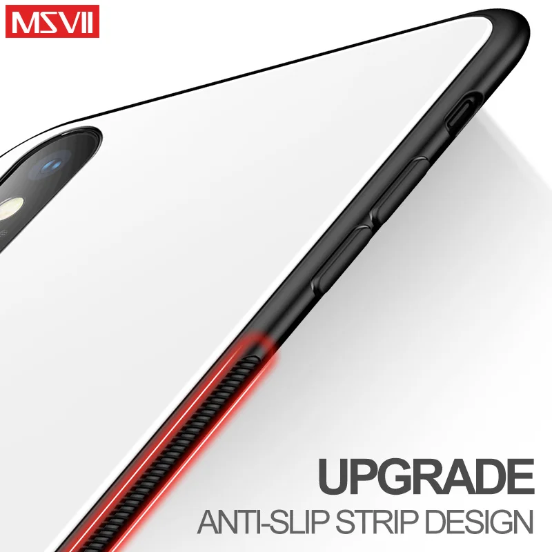 Чехол Msvii для iPhone X чехол тонкий роскошный 10 силиконовая рамка + Зеркальное стекло