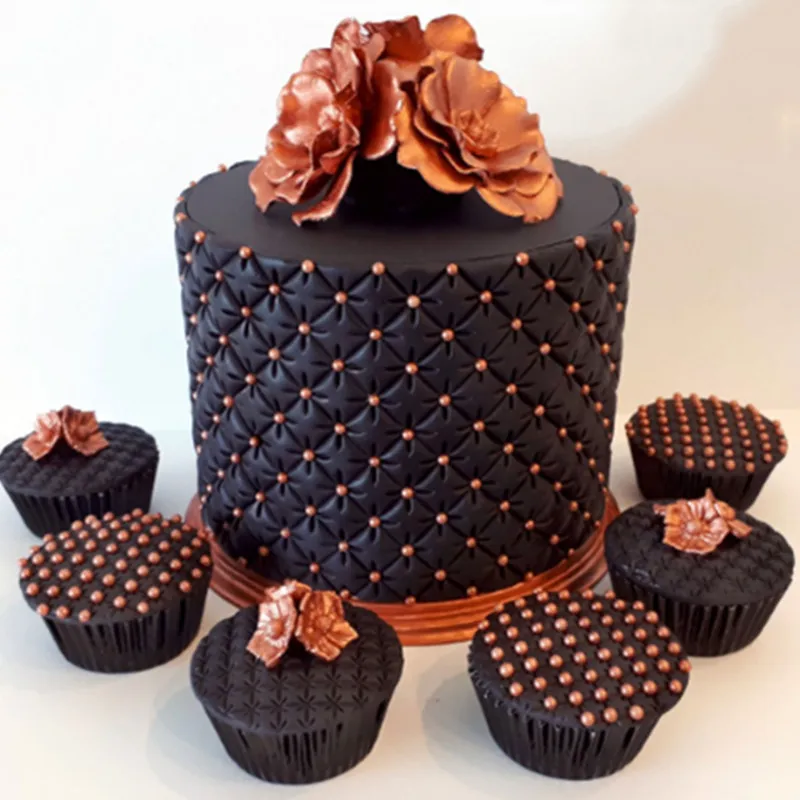 С принтом в виде крестиков рельефные силиконовые формы DIY Fondant (сахарная) торта