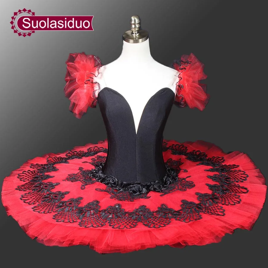 Черно белая профессиональная балетная пачка для девочек блинная Детский костюм