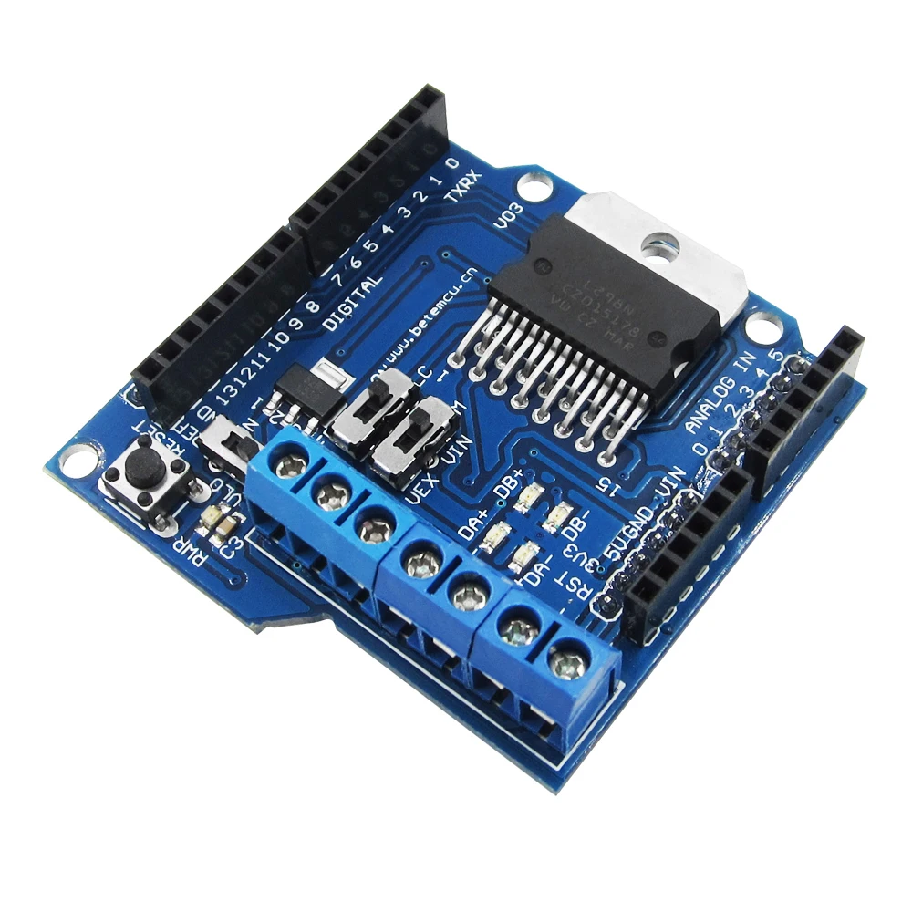 

HAILANGNIAO Прямая продажа с фабрики Новый V3 контроллер двигателя Щит L298N 2A 2 мотора для UNO R3 Atmega328 Atmega168