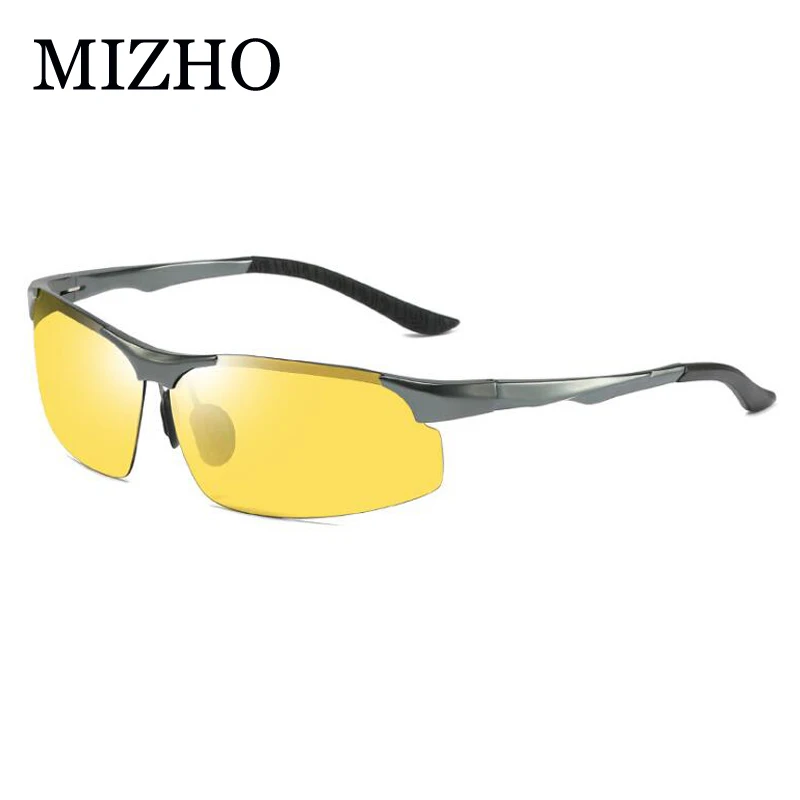 MIZHO 2019 высококачественные алюминиевые желтые солнцезащитные очки мужские