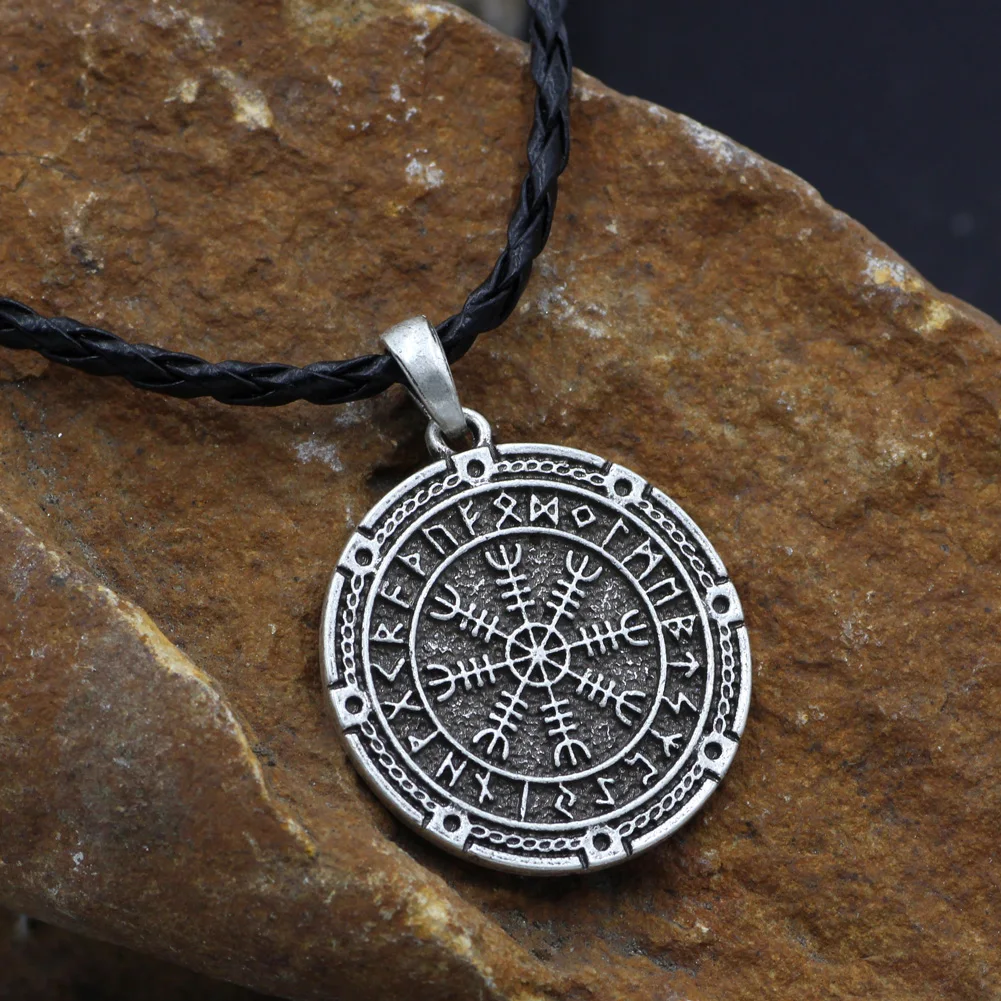 Youe shone мужчины Викинг один символ Рунический амулет узел Vegvisir ожерелье подвеска с