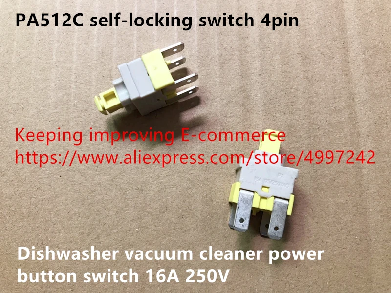 Оригинальный новый 100% PA512C самоблокирующийся выключатель, 4-контактный пылесос для посудомоечной машины, выключатель питания 16A 250V