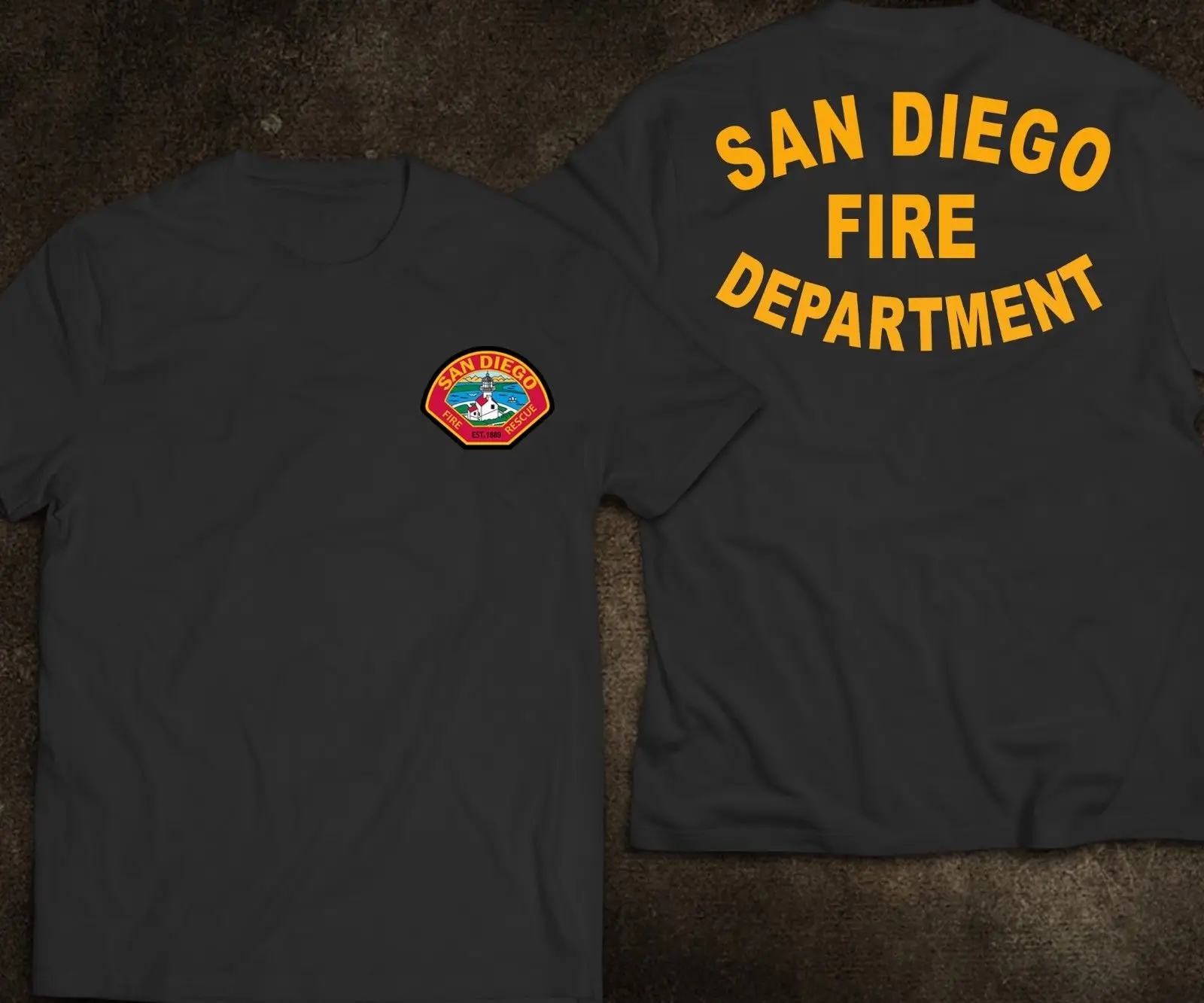 San Diego пожарный отдел Редкие футболки Короткие повседневные мужские