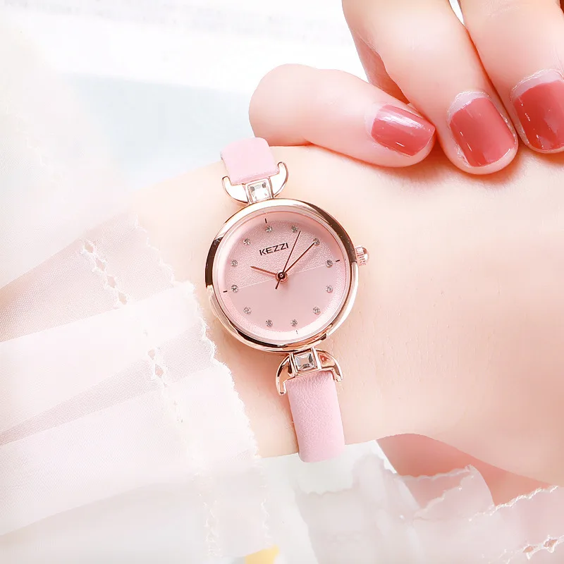 

KEZZI Women luxury Fashion Casual 30 m waterproof quartz watches genuine leather strap sport Ladies elegant wrist watch girl