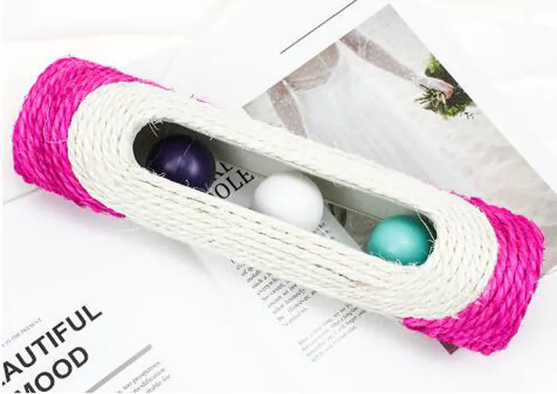 Three Rolling Balls Sisal Cat Scratch Plate Toys Ball Badminton Pet | Дом и сад