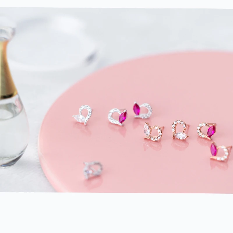 

PONYKISS Romantic 100% 925 Sterling Silver Chic zircon Geometric Stud Earring Women Party Anniversary Jewelry Accessories Gift