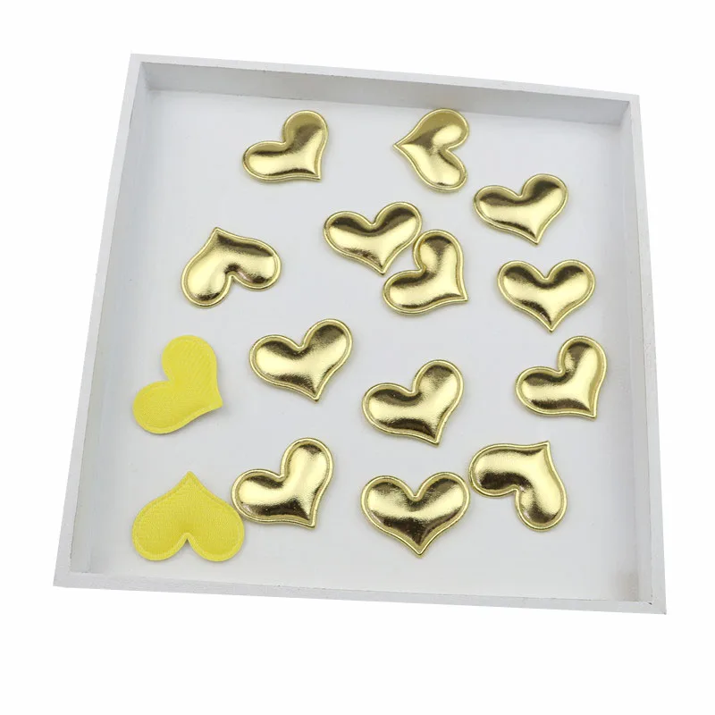 Gold Hearts 50 шт. с рисунком короны/звезд/сердца, мягкие патчи, сделай сам, товары для рукоделия, скрапбукинг, аппликация, детские головные уборы, аксессуары, декор с блестками - Цвет: Gold Hearts