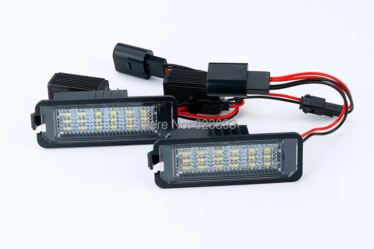 Бесплатная доставка 2x безошибочный Белый светодиодный номерной знак для Volkswagen VW