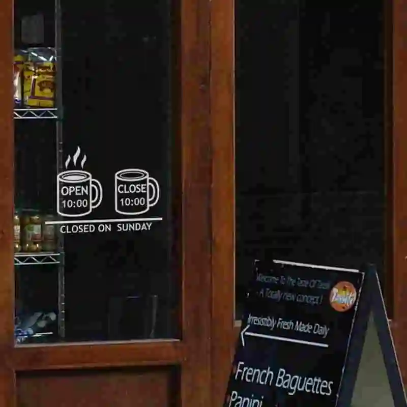 Time Hours Coffee наклейка на еду кафе постер виниловые художественные настенные