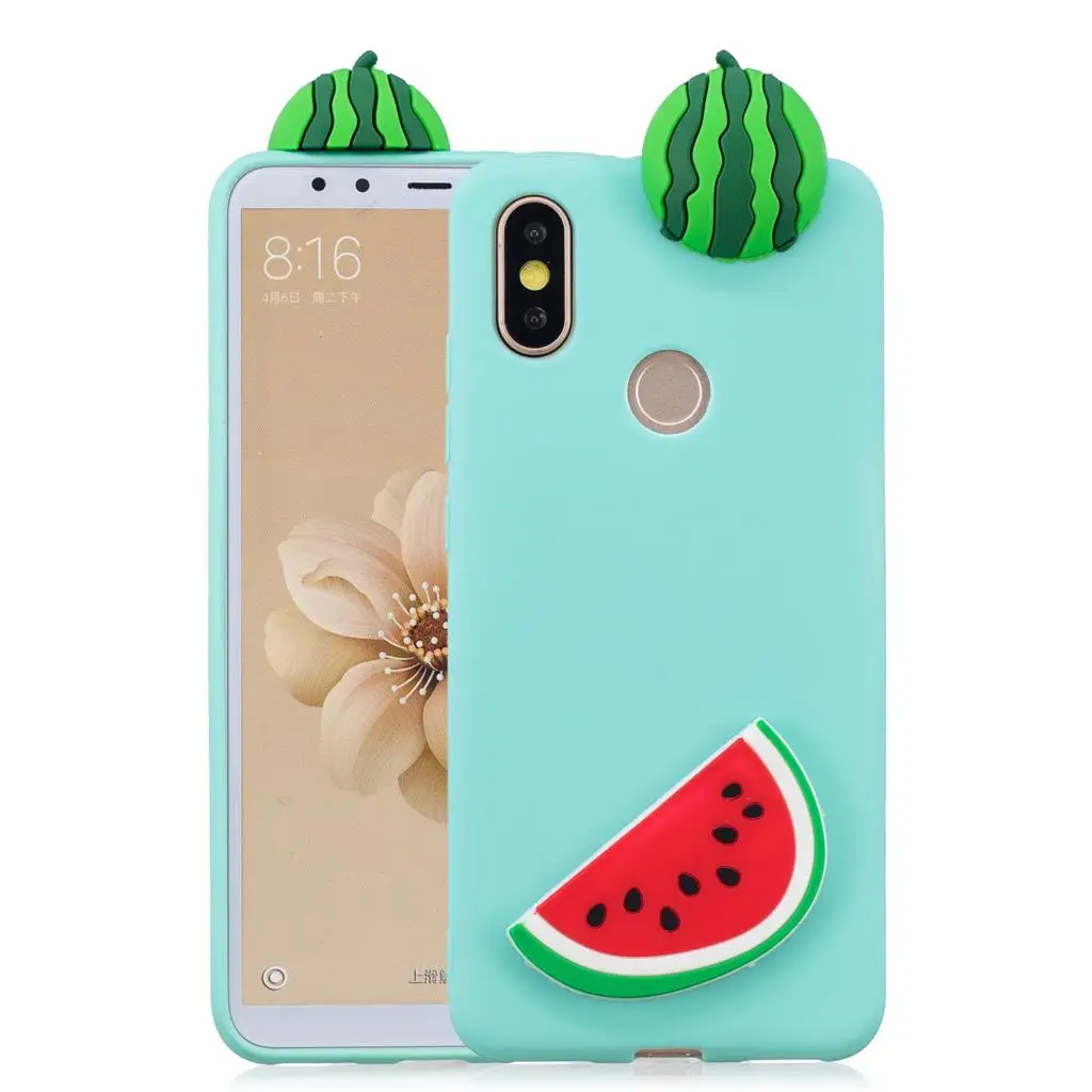 Силиконовый чехол для Xiaomi MI A2 мягкий из ТПУ с 3D рисунком единорога медведя банана