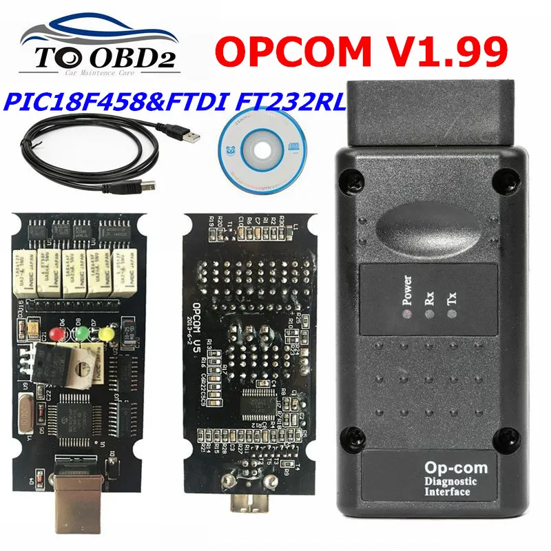 OP COM V1.99 для Opel S AAB чип PIC18F458 и FTDI FT232RL HW OPCOM CAN BUS Интерфейс Обновления флэш