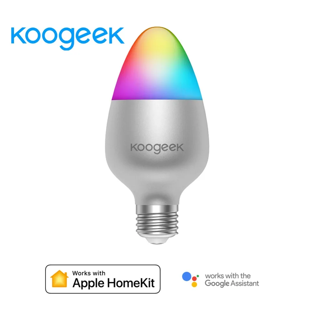 Koogeek 8 Вт изменение цвета затемнения WiFi умный светодиодный лампочка для Alexa Apple HomeKit и Google Assistant для 1111 предзаказа