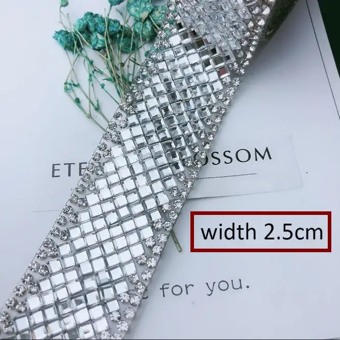 A5 8row square clear Стразы-ленты, цветная отделка, 1 ярд/партия, хрустальные украшения для торта, стразы с кристаллами, декоративная отделка, стразы с топазом, золото - Цвет: A5 8row square clear
