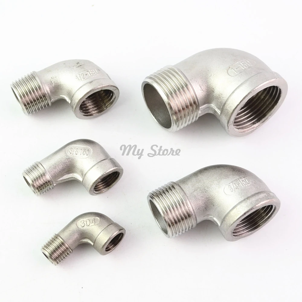 304 нержавеющая сталь 90 градусов фитинги для труб 1/4 'Ƈ/2'' DN8 DN10 DN15 DN20|Фитинги
