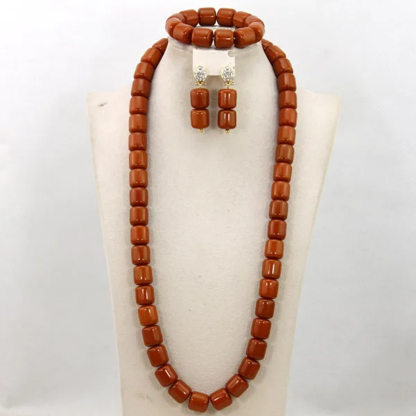 Набор украшений из искусственных коралловых африканских бусин массивное