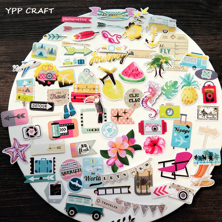 

YPP CRAFT 65 шт. картон для путешествий высечки для скрапбукинга счастливый планировщик/Создание карт/проект журнала