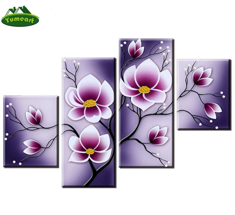 

YUMEART 5D DIY Full Square Diamond Painting "Tulip Flower" Multi-picture Combination Embroidery Cross Stitch Mosaic Home Living
