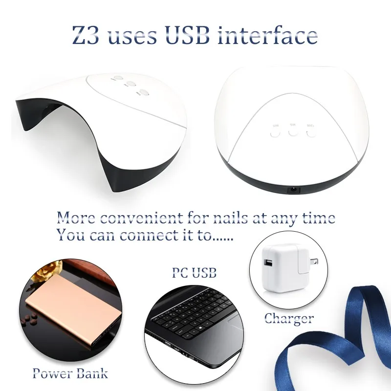 36 Вт светодиодный гель-лампа USB Conector УФ-лампа для ногтей отверждения гель-лака для ногтей автоматический датчик простой дизайн портативная сушка для ногтей
