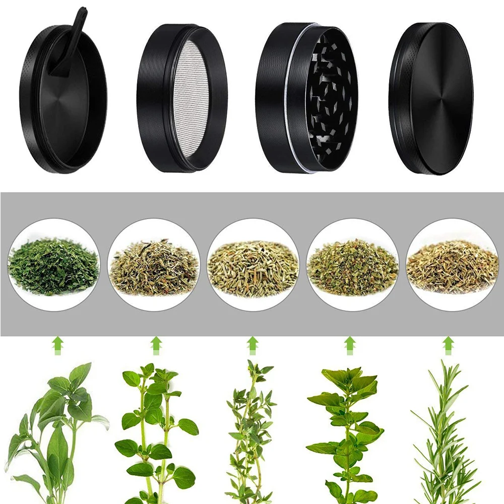 4 слоя цинковый сплав измельчитель табака травяной травы Портативный Кухня