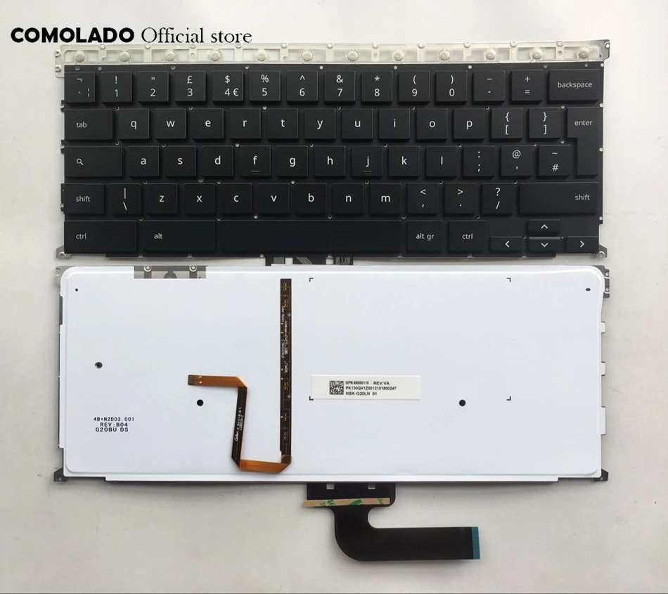 Британская клавиатура с подсветкой для ноутбука Google Chrome Pixel NSK-G20BC британская