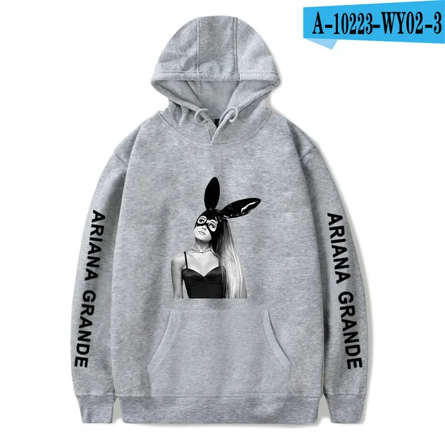 gray Ariana Grande толстовки для женщин/мужчин хип-хоп Повседневная Толстовка Женская мода Tumblr куртка пальто весна осень спортивный костюм топы - Цвет: gray