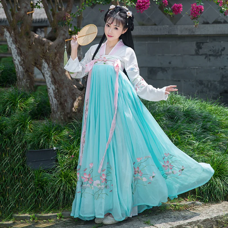 Traditional Chinese Dance Costume Women Green Hanfu Singers Stage Wear Oriental Performance Clothing Folk Festival Outfit DC2349 |