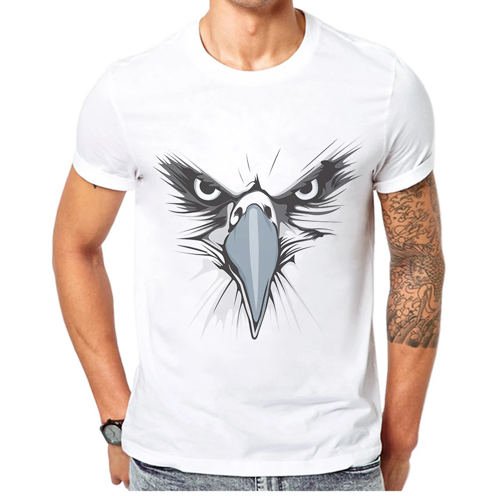 Мужская футболка с принтом орла из мультфильма хлопковая коротким рукавом для