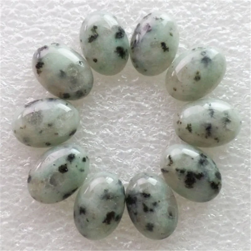 (10 шт./лот) оптовая продажа натуральный камень киви овальный кабошон 18x13x5 мм