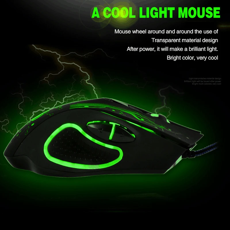 Проводная игровая мышь USB оптическая светодиодная подсветка для геймера 6 кнопок