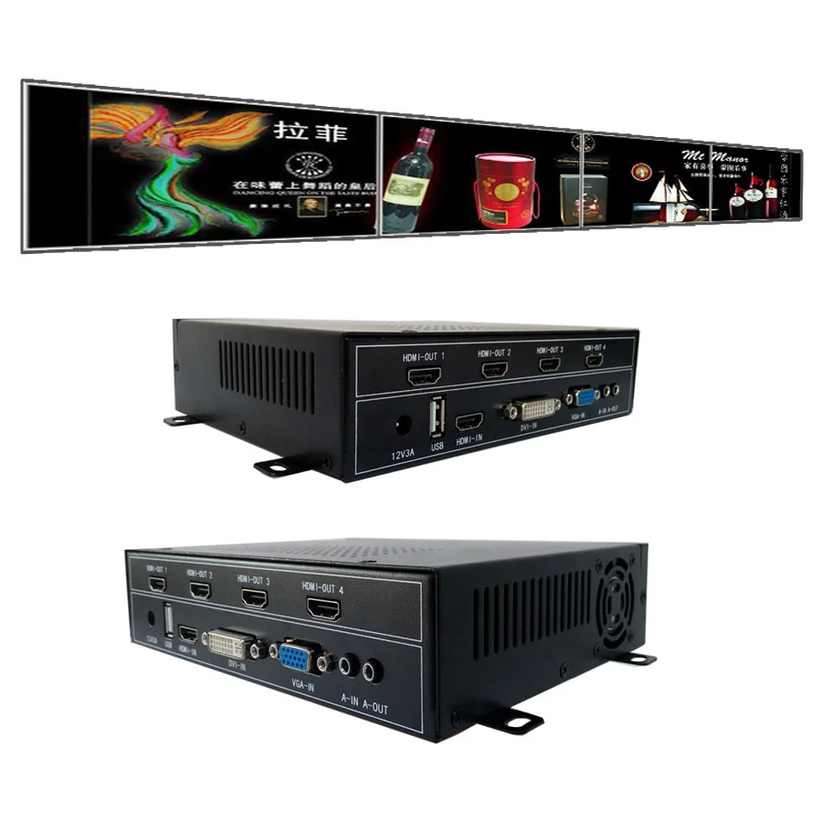 Настенный видеопроцессор 4x1 для настенных видеодисплеев hdmi dvi vga usb вход