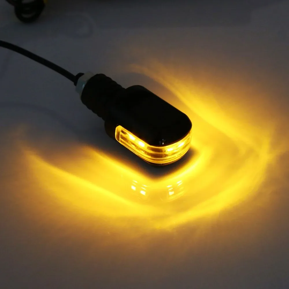 1 Pair LED Motorcycle Handlebar End Turn Signal Light Universal 18mm-22mm Indicator Flasher Handle Bar Blinker Side Marker Lamp |