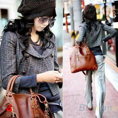 Новая мода Дамский берет плетеная мешковатая шапка вязаная крючком теплая