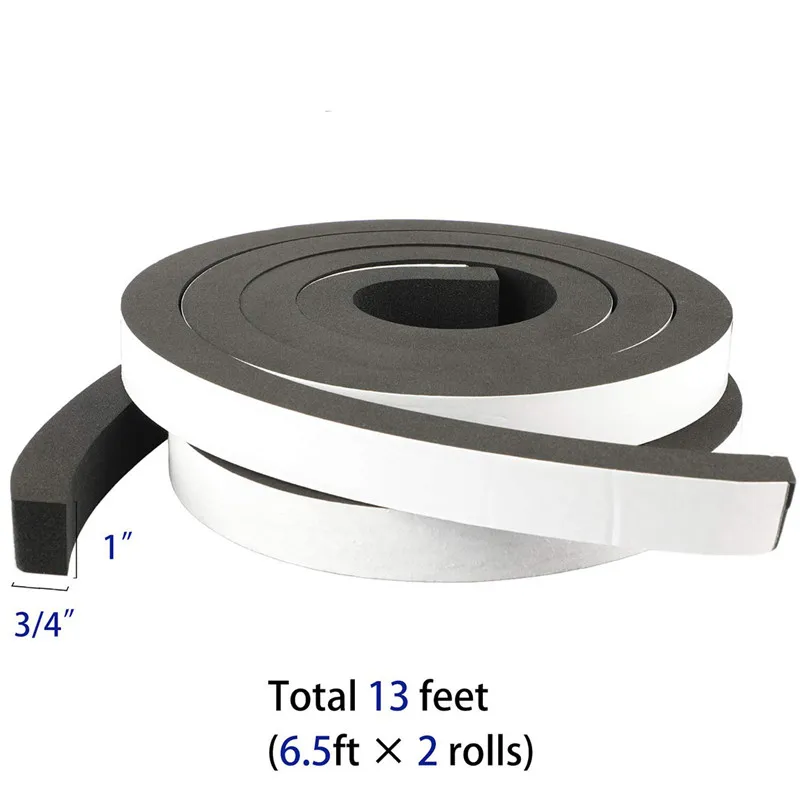 2.6X2X200cm(2roll) 1 рулон уплотнительной ленты высокой плотности пенопластовая лента Водонепроницаемая уплотнительная полоса CR полосы неопрена односторонняя клейкая EVA Уплотнительная прокладка - Цвет: 2.6X2X200cm(2roll)