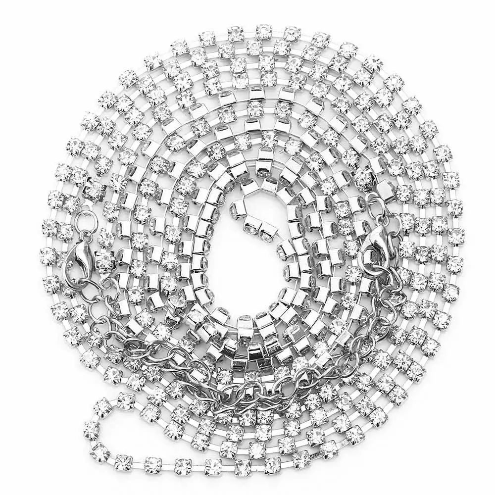 FAMSHIN Новый Винтаж преувеличены Кристалл Сеть тела Х-образная цепочка Креста цепи