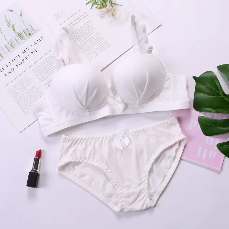 Sexy Bra Set Women Push Up Underwear Cotton Refreshing Girls Lovely Wire Free Brief Sets W9 | Женская одежда