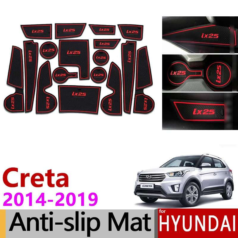 Противоскользящий резиновый коврик для ворот Hyundai Creta ix25 2014 2015 2016 2017 2018 2019