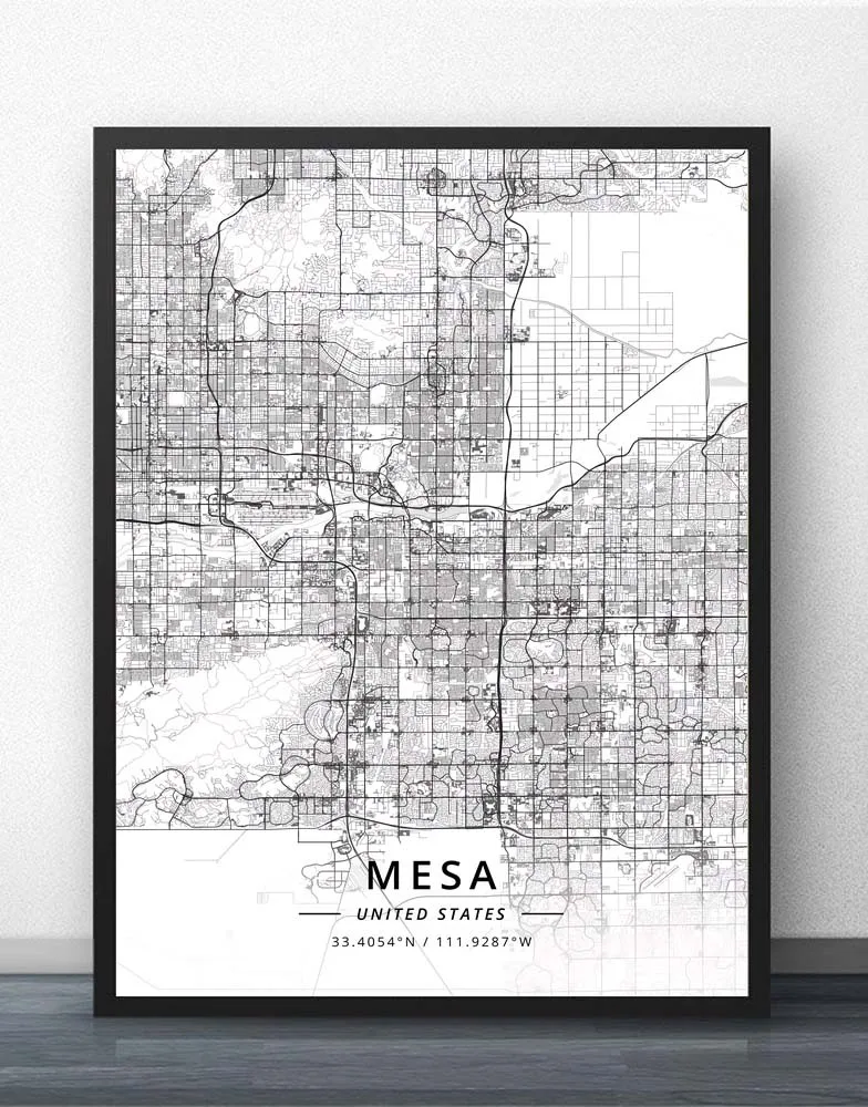 Mesa Phoenix Tucson AZ Arizona USA United States of America Map Poster | Дом и сад